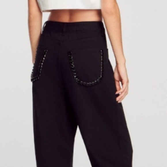 SANDRO embellished sz 36 black jeans - Picture 5 of 16